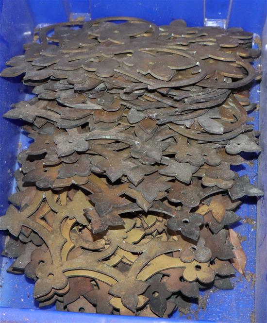 A quantity of Victorian pierced brass panels